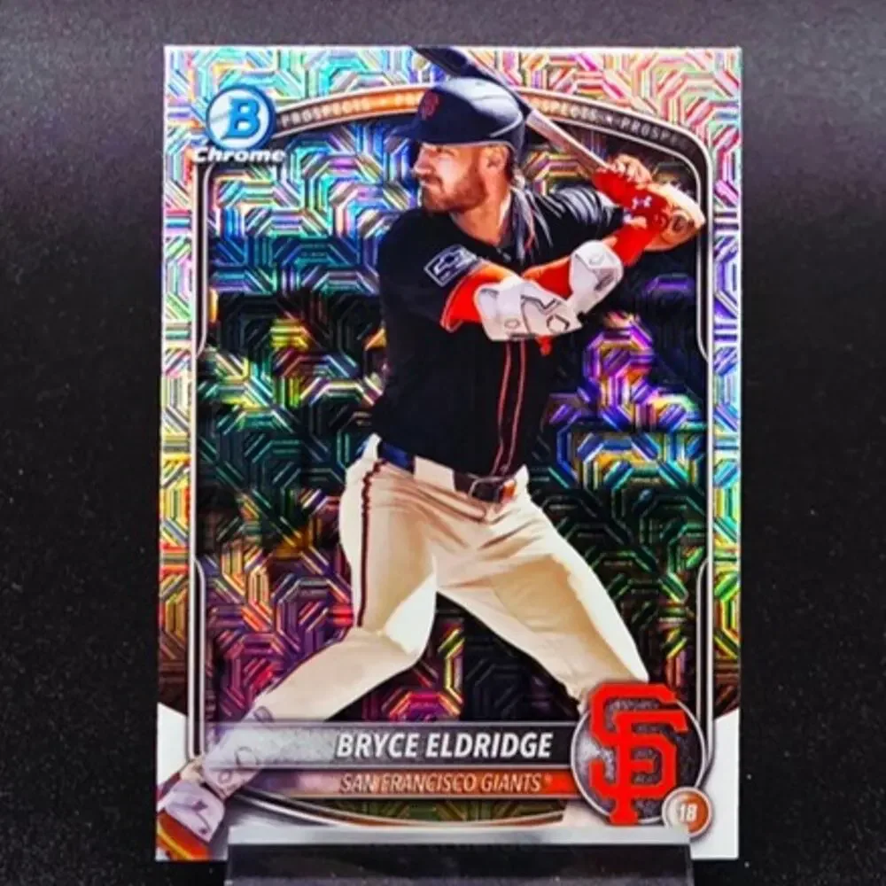 Bryce Eldridge Bowman Chrome Blue Mojo Silver Prizm Giants Top Prospect